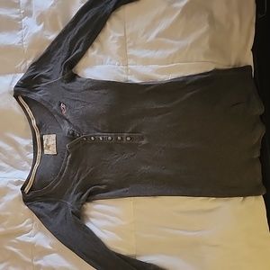 Hollister Button up Top MED 3/4 sleeve